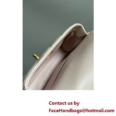 Chanel Lambskin, Resin  &  Gold-Tone Metal Mini Flap Bag with Top Handle AS4847 Light Pink 2024